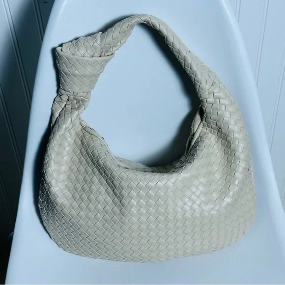 Anthropologie The Brigitte Satchel by Melie Bianco Ivory Pattern NWOT - Picture 4 of 17